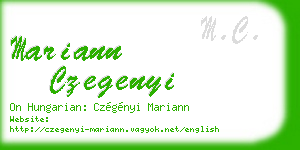 mariann czegenyi business card