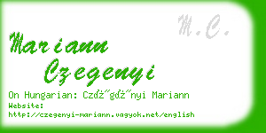 mariann czegenyi business card